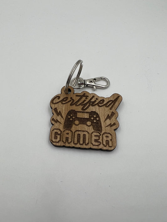 Certified Gamer Bubinga Keychain