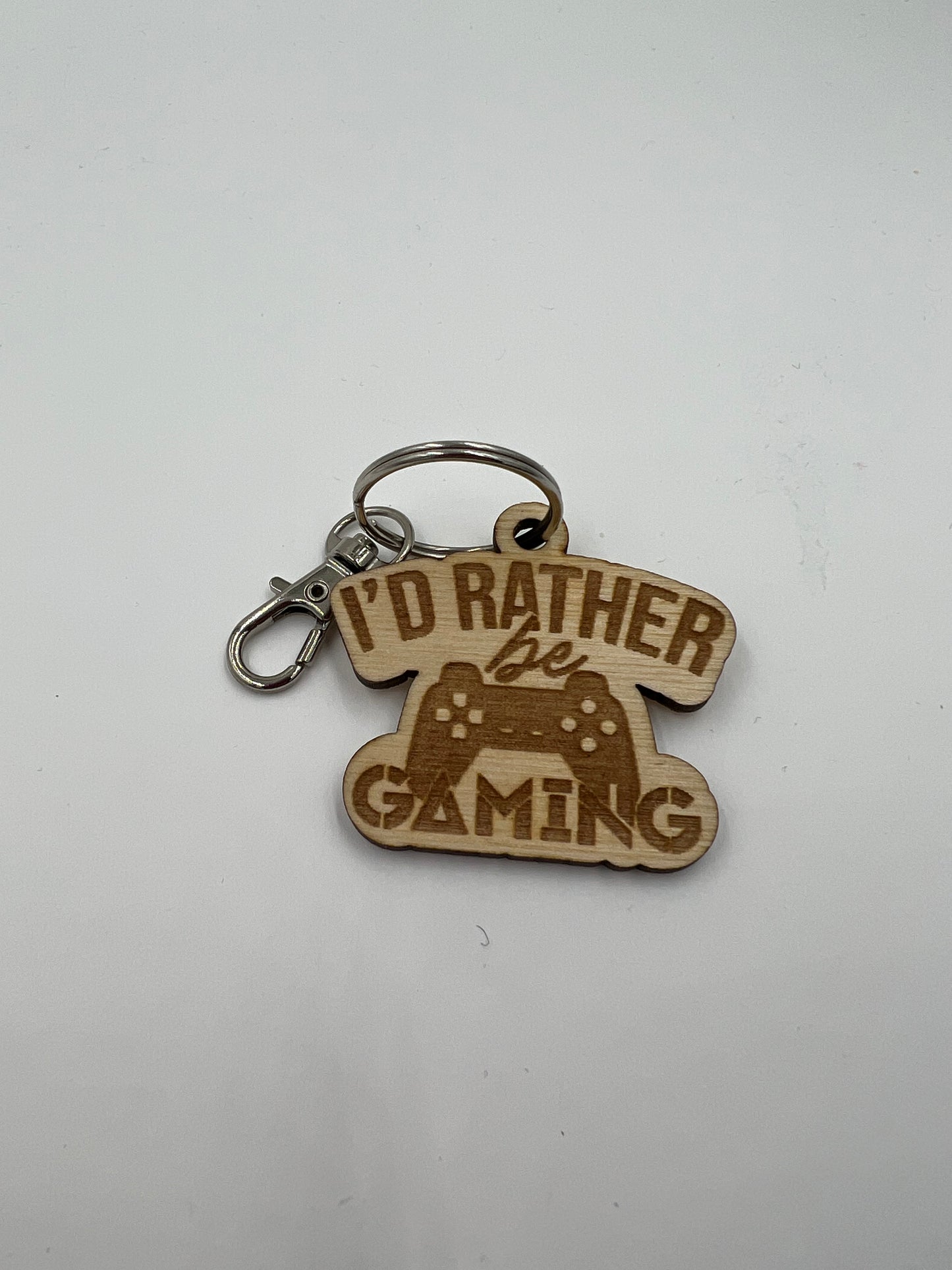I’d Rather Be Gaming Pine Keychain