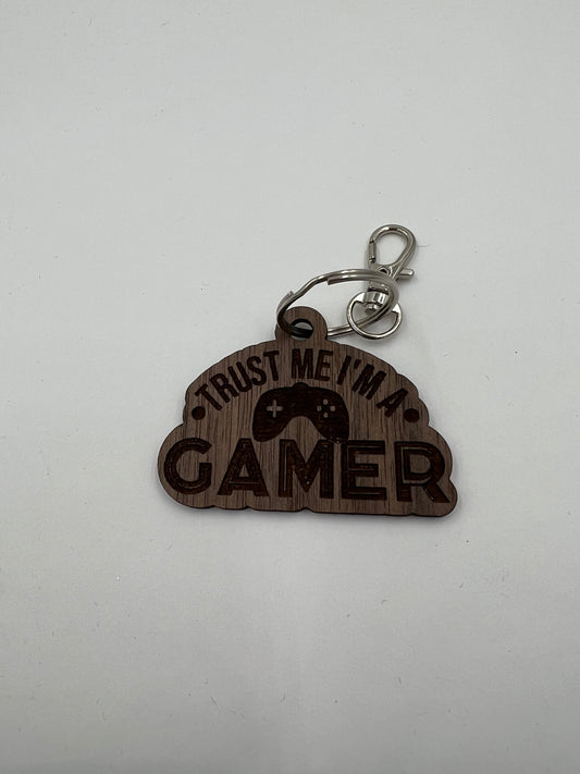 Trust Me I’m A Gamer Walnut Keychain