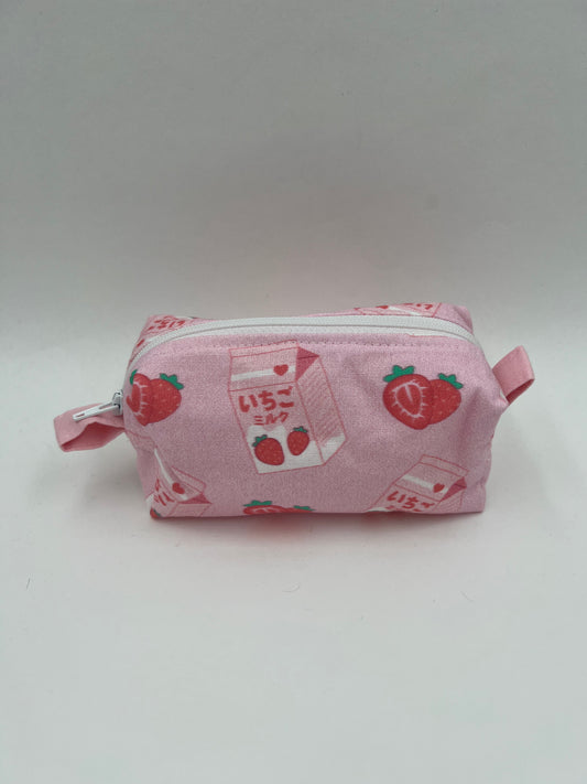 Strawberry Milk Square Zip Bag