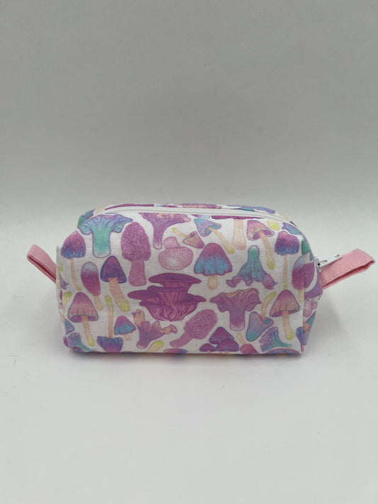 Pink Pastel Mushroom Square Zip Bag