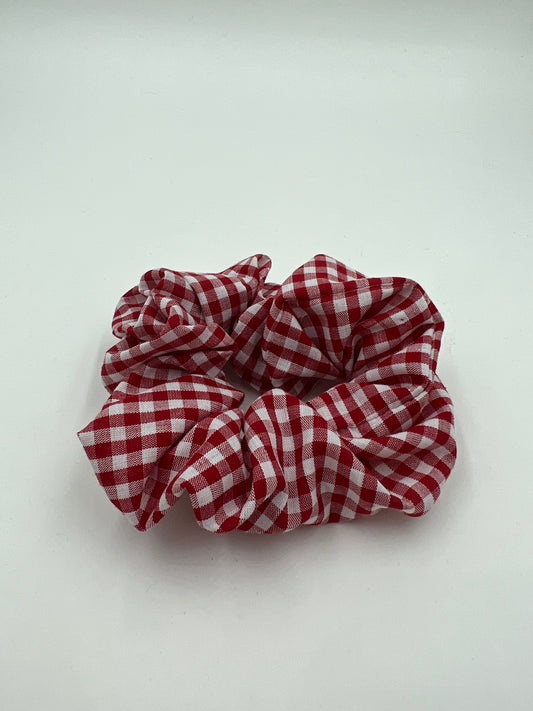 Red & White Gingham Scrunchie