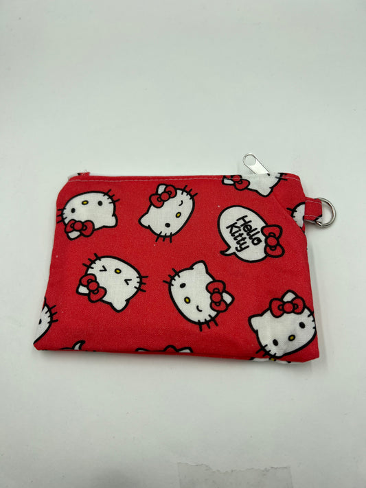 Red Kitty Flat Zip Bag