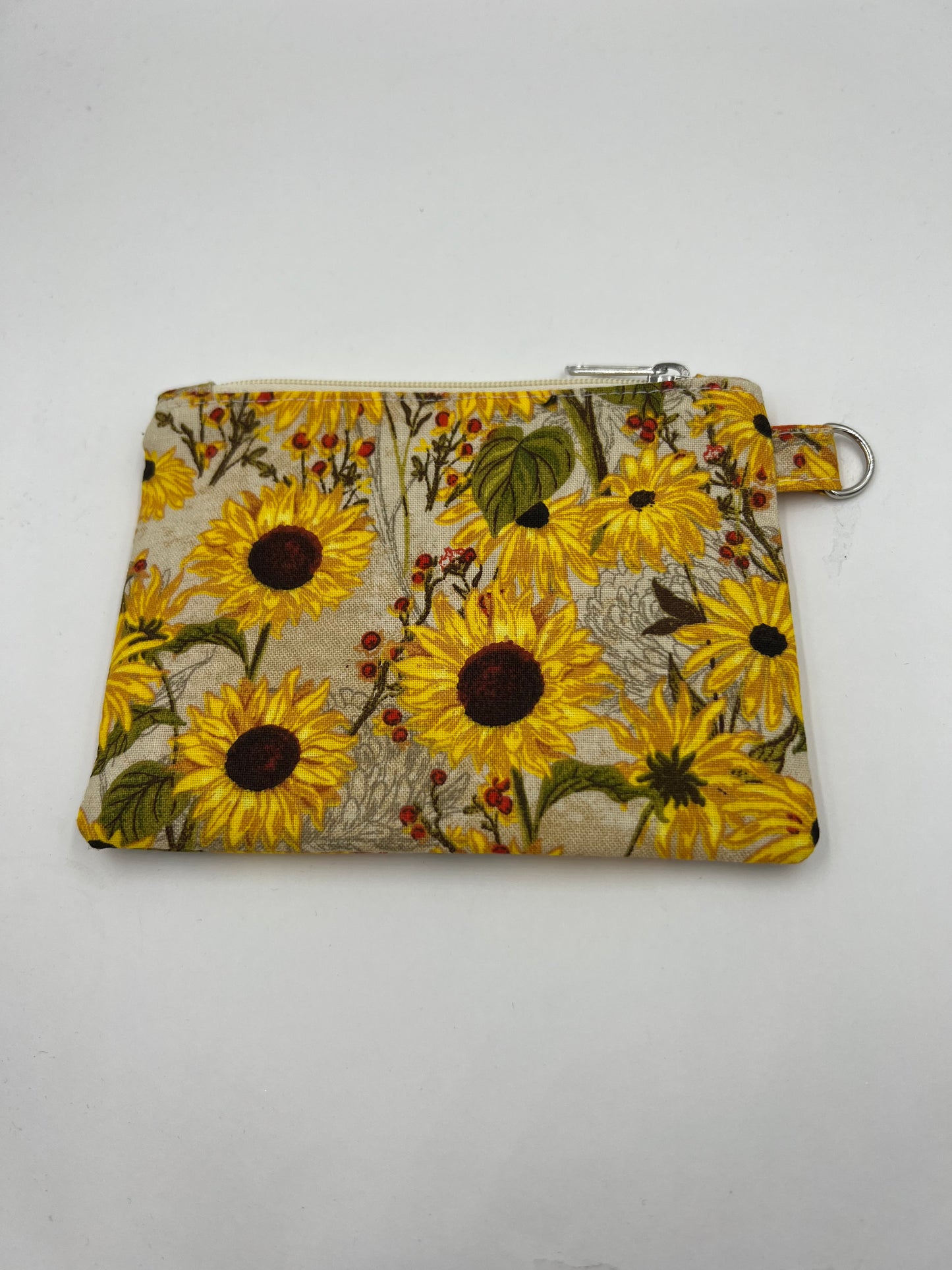 Sunflower Flat Zip Bag