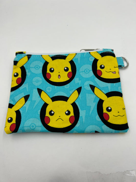 Yellow Mouse Faces Flat Zip Bag