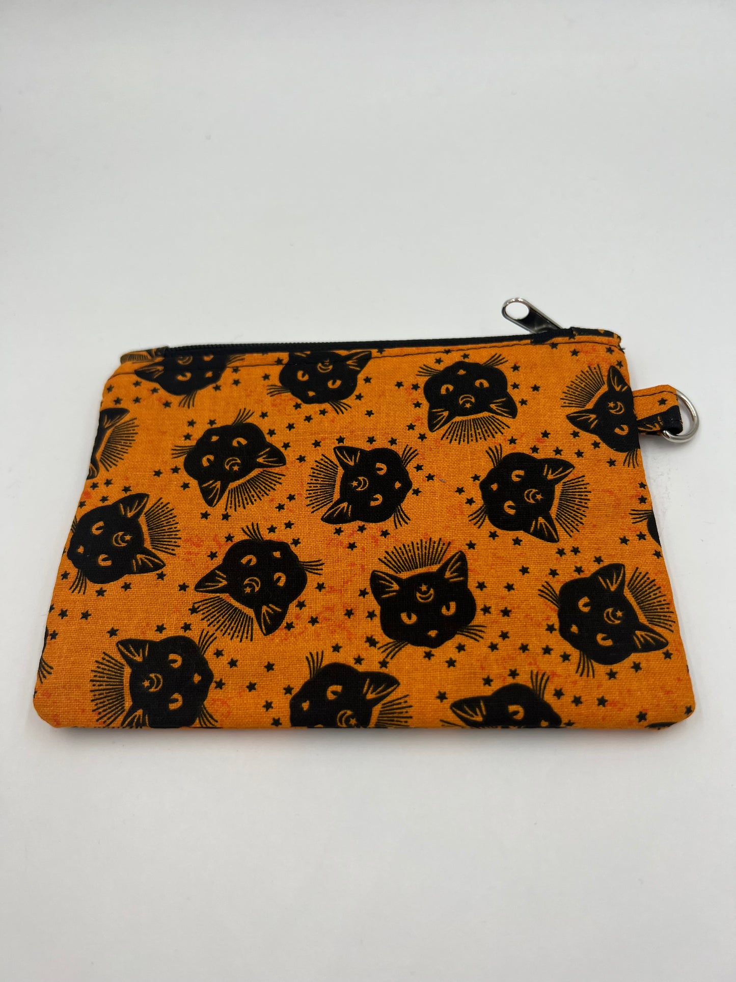 Black Cat Flat Zip Bag