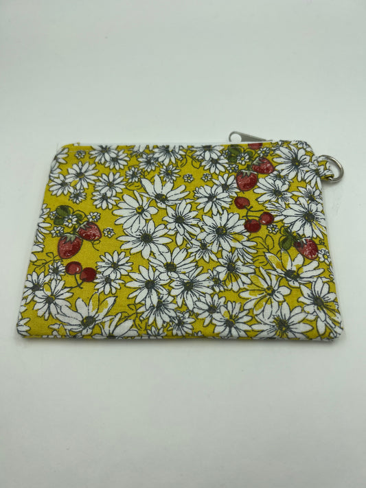 Yellow & White Flowers Flat Zip Bag