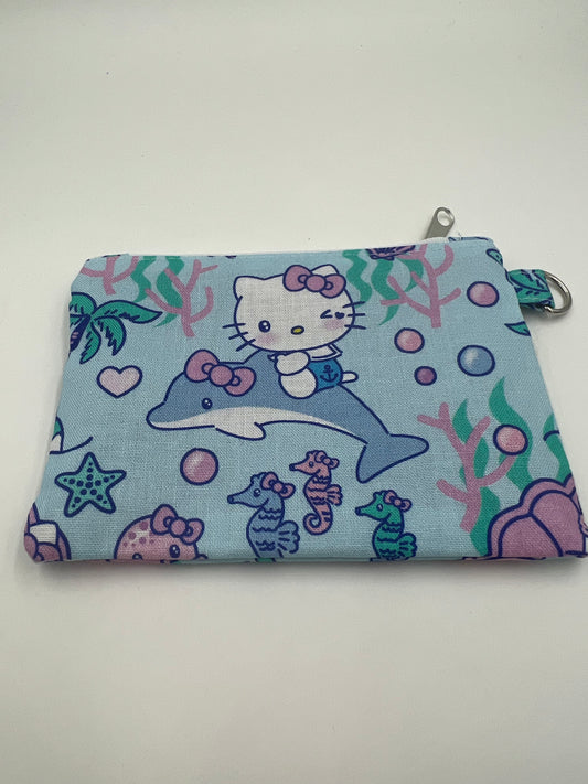 Mermaid Kitty Flat Zip Bag