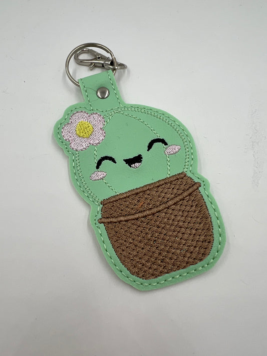 Happy Cactus Vinyl Keychain