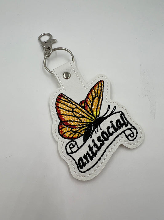 Antisocial Butterfly Keychain