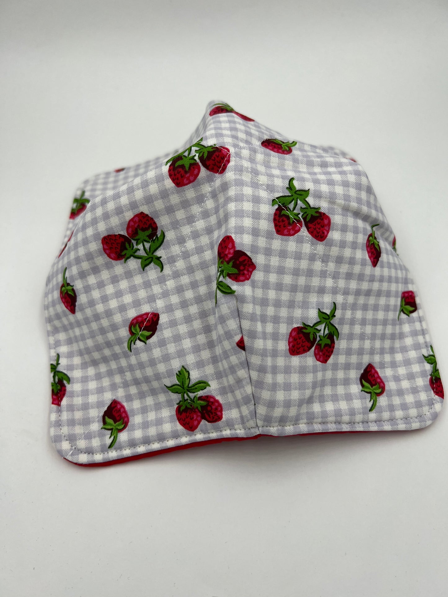 Blue Gingham Strawberry Bowl Cozy