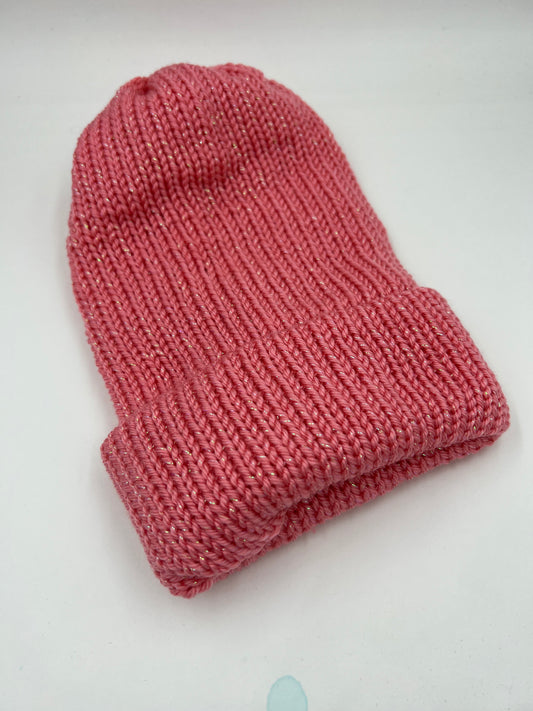 Pink Sparkle Knit Hat