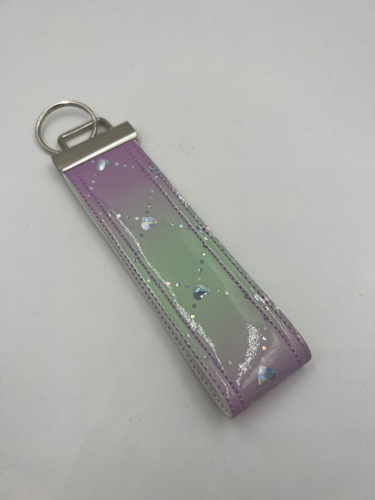 Purple & Green Heart Wristlet