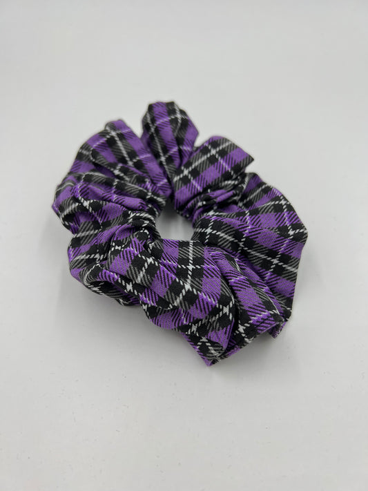 Purple Plaid Scrunchie