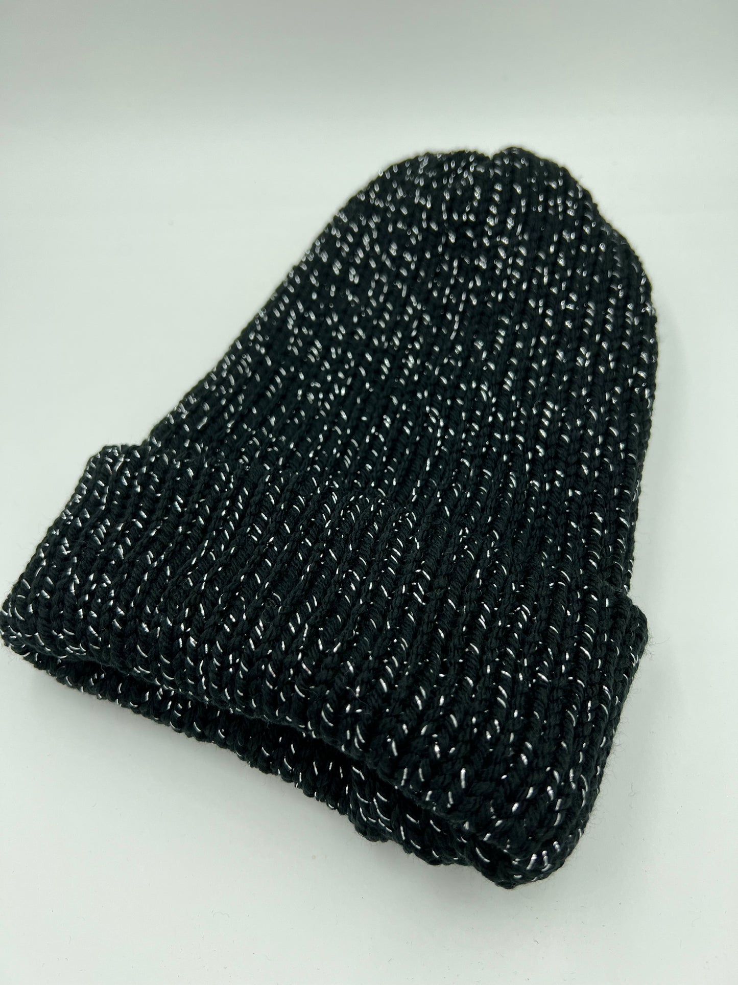 Black & Silver Knit Hat