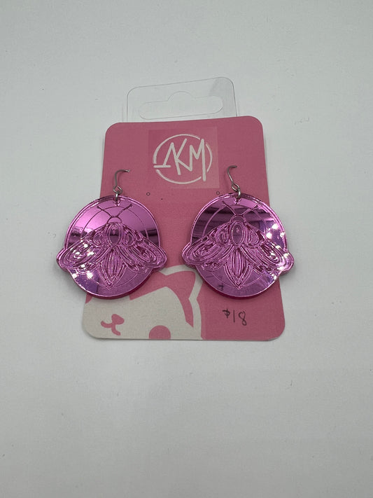 Pink Moth 3 Earrings