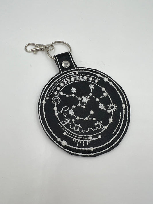 Sagittarius Keychain (Black with Silver Hardware)