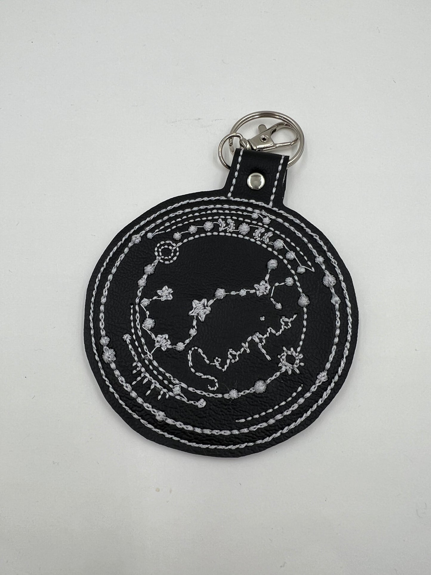 Scorpio Keychain (Black with Silver Hardware)