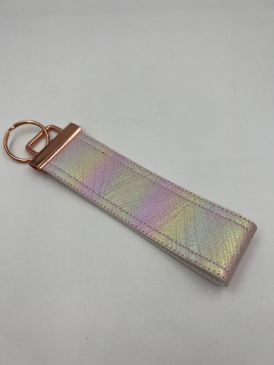 Rose Gold Feather Wristlet