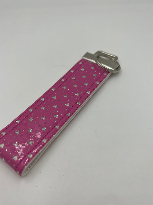 Hot Pink Hearts Wristlet