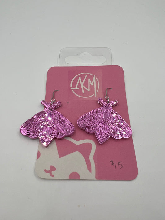 Pink Moth 1 Earrings