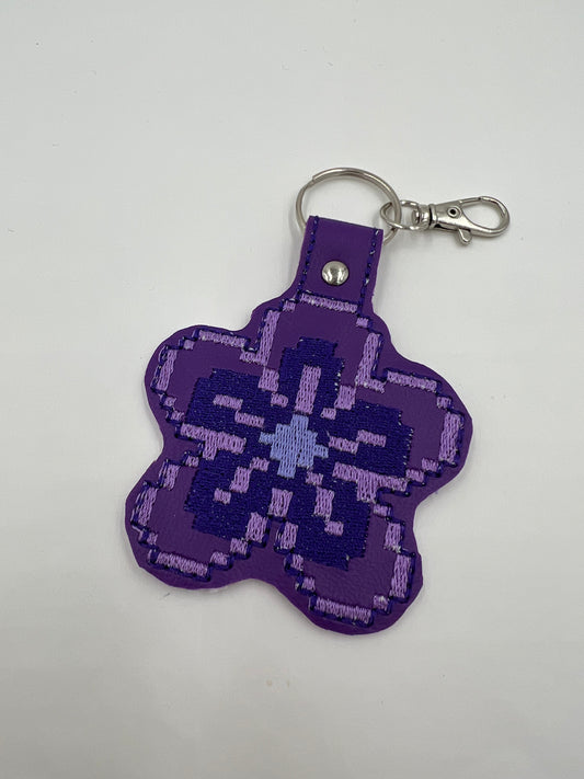 Purple Flower Keychain