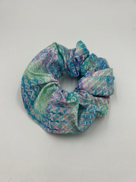 Rainbow Geometric Scrunchie