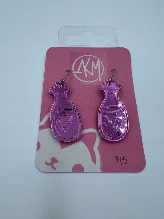 Pink Crystal Potion Earrings