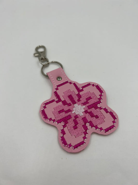 Pink Flower Keychain