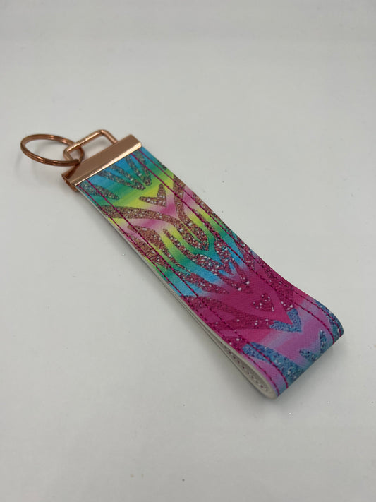 Rainbow Zebra Wristlet