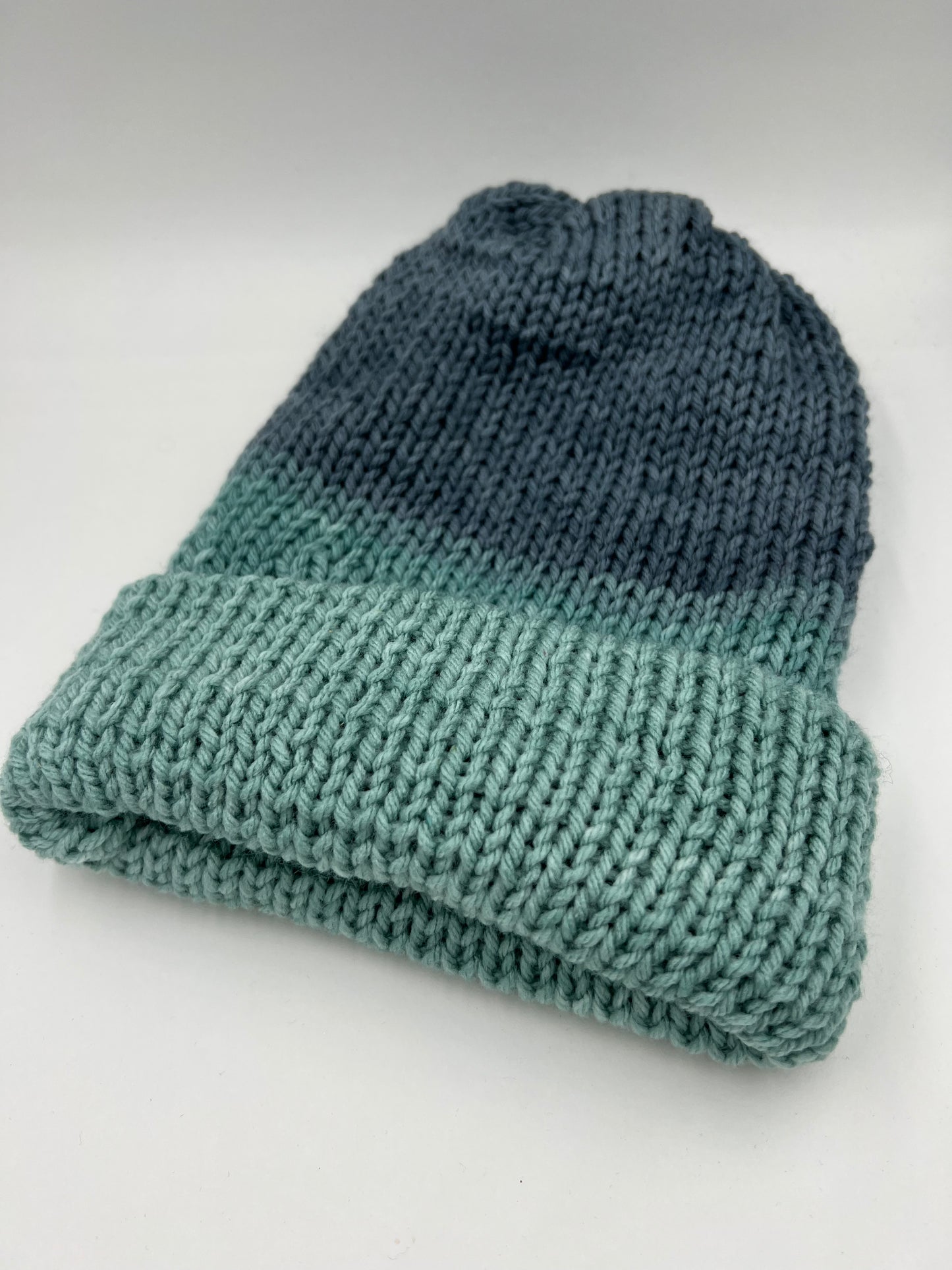Blue To Grey Knit Hat