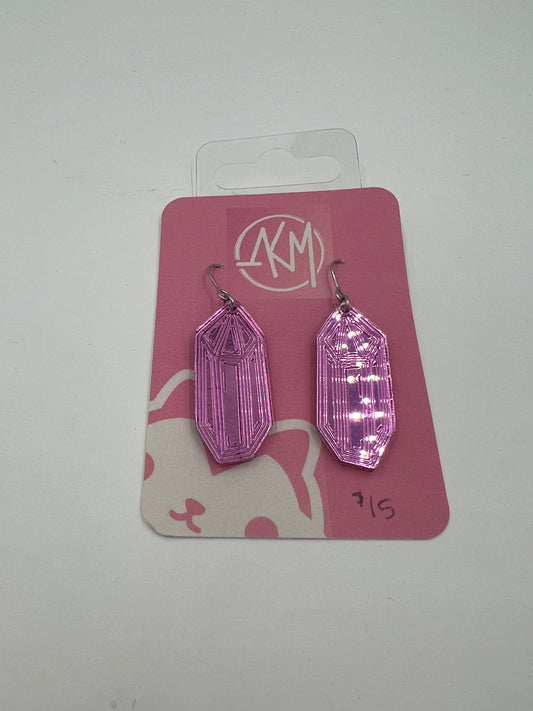 Pink Large Crystal Earrings