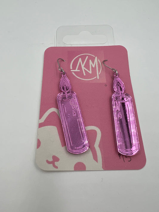 Pink Candle Earrings