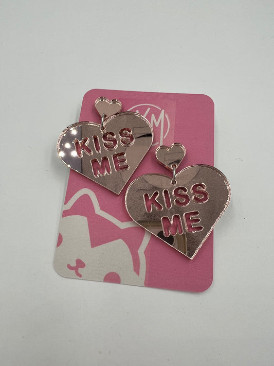 Kiss Me Rose Gold Earrings